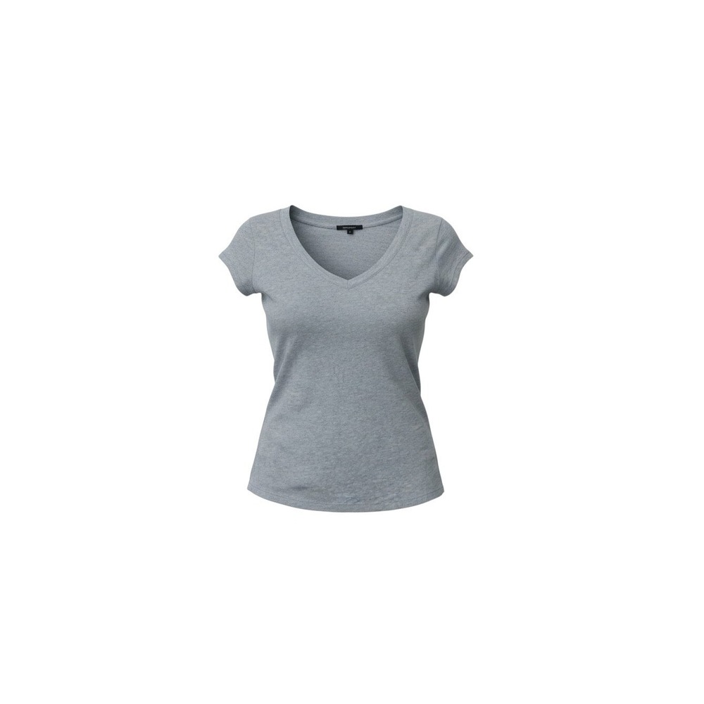 Ambiance T-Shirt Womens Large Gray V-Neck Short Sleeve Stretch Jersey 65000